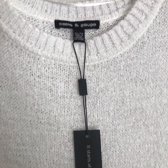 Cable & Gauge XLarge White Sleeveless Sweater - Picture 6 of 7